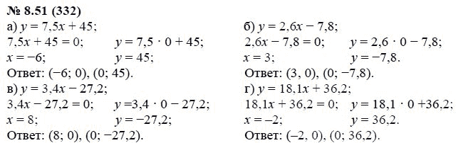 Ответ к задаче № 8.51 (332) - А.Г. Мордкович, гдз по алгебре 7 класс